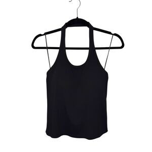 UNIQLO Women’s Medium Airism Halter Bra Top Black Stretch Comfort
